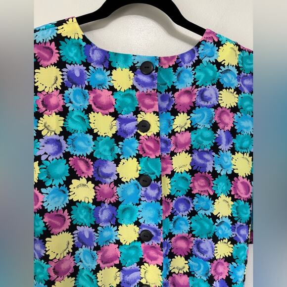 Vintage Liz Claiborne 100% Silk Drop Waist Dress - Size 12 - Picture 5 of 8